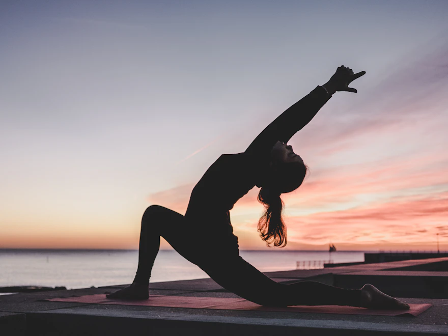 Peaceful wellness scene with warm natural tones